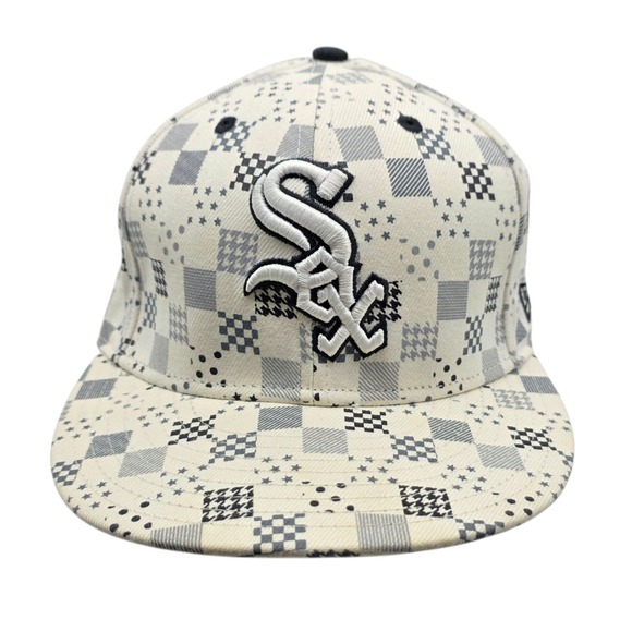 New Era 59FIFTY Chicago White Sox Baseball Cap Fitted Hat Check Size 7 3/8 - Picture 1 of 6